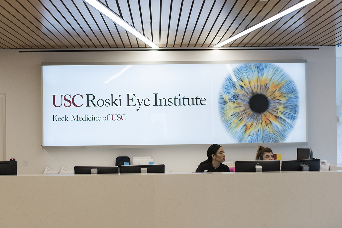 Front desk at a USC Roski Eye Institute location