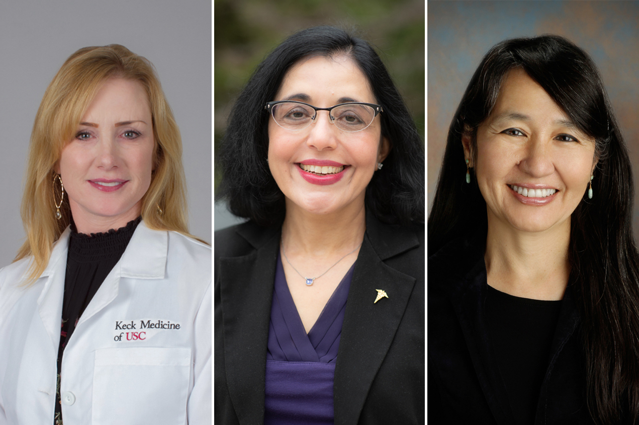 Photos of Dr. Alison Wilcox, Dr. Happy Khanna and Dr. Elizabeth Lee